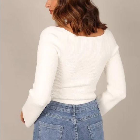 White Ribbed Knit Top - Picture 5 of 5